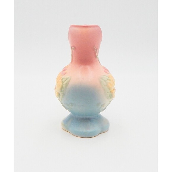 Hull Art Pottery USA Magnolia Ewer Pitcher Vase 14-4 1/2 Pink Yellow Blue - Picture 4 of 7